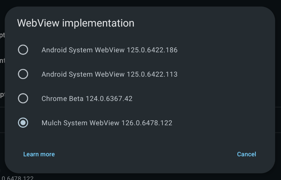 Android WebView implementation